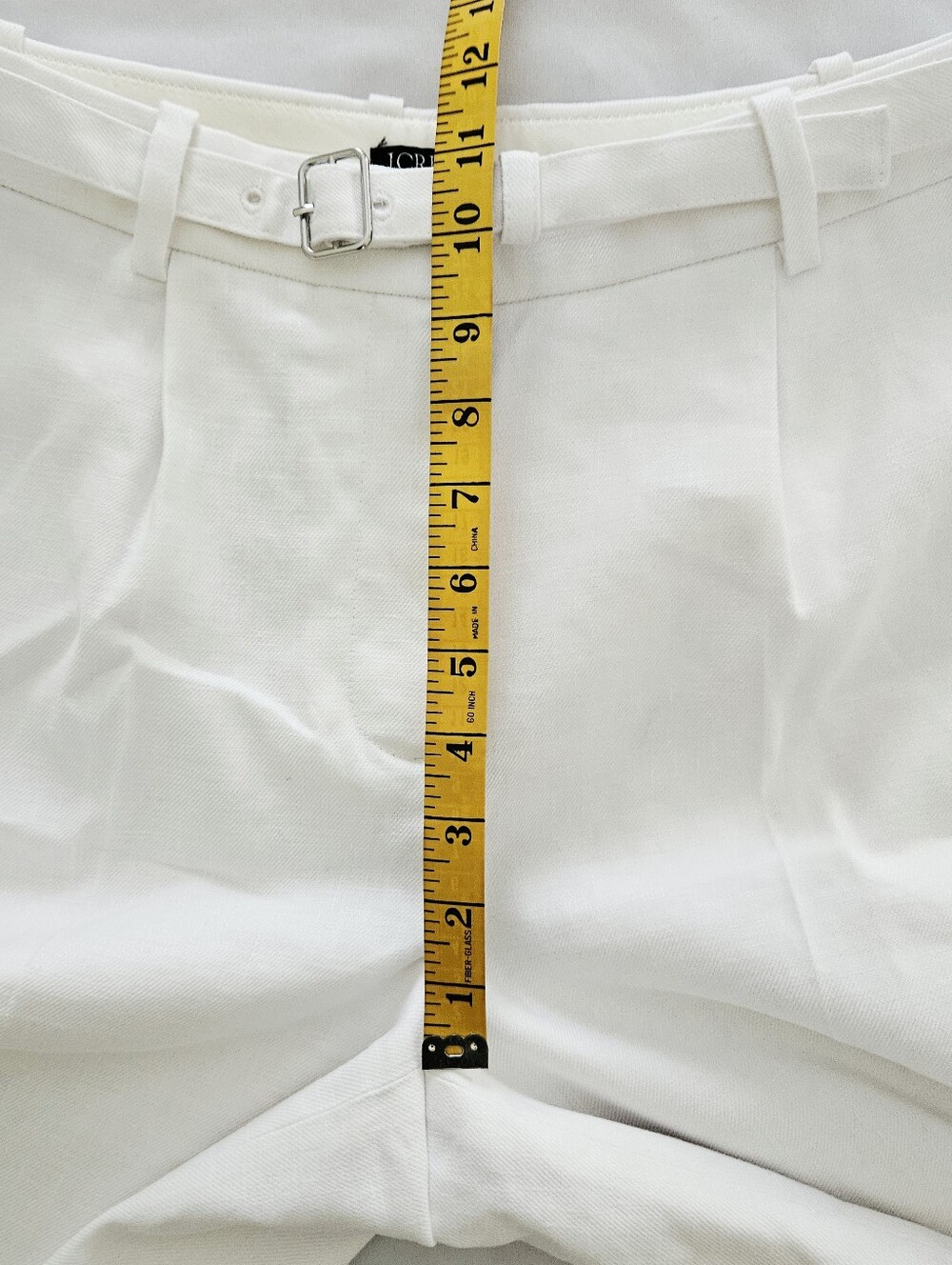 J. Crew Pleated 9" Trouser Shorts White Linen Blend Belted 4 NWT - Picture 10 of 12